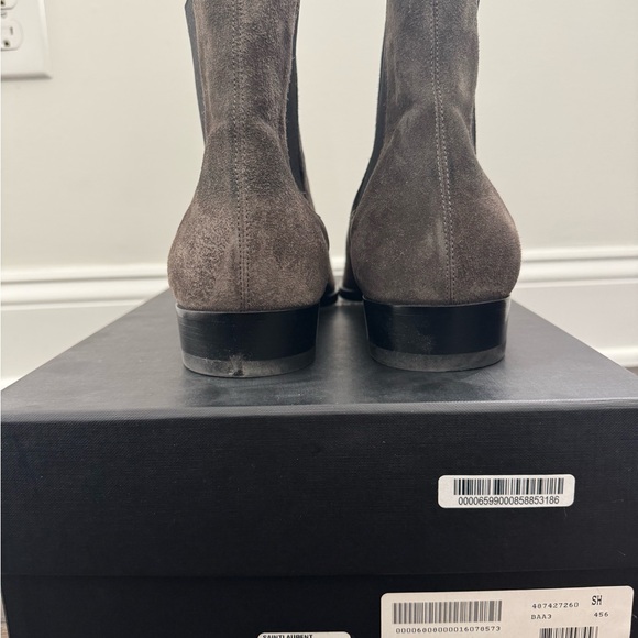 Saint Laurent Men\'s Taupe Bronze Suede Chelsea Boots size 43 main image 4
